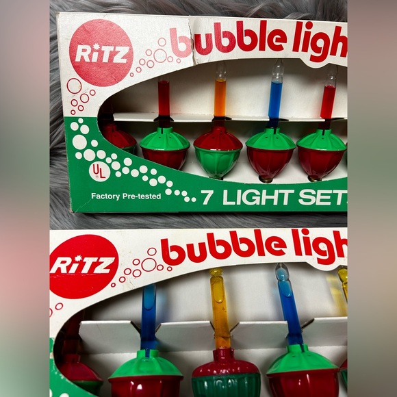 2 Boxes Ritz Bubble Lights Vintage Christmas Red Yellow Blue 7 in Each Box - Picture 6 of 8